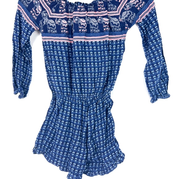 Japan Kids Girls Blue and Pink Elephant Motif Romper Size 7 - Picture 10 of 16